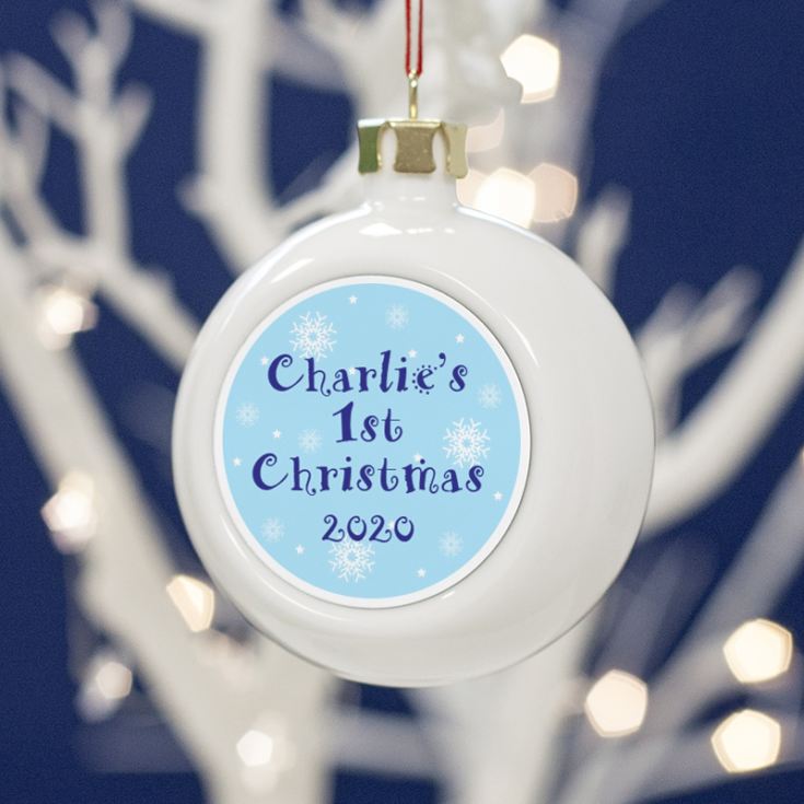 Baby Boys Personalised First Christmas Bauble | The Gift Experience