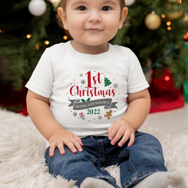 Personalised Baby s 1st Christmas Baby Grow