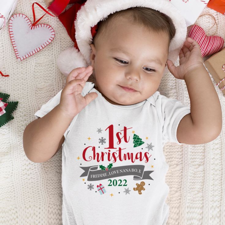 Personalised Baby's 1st Christmas Baby Grow | The Gift Experience