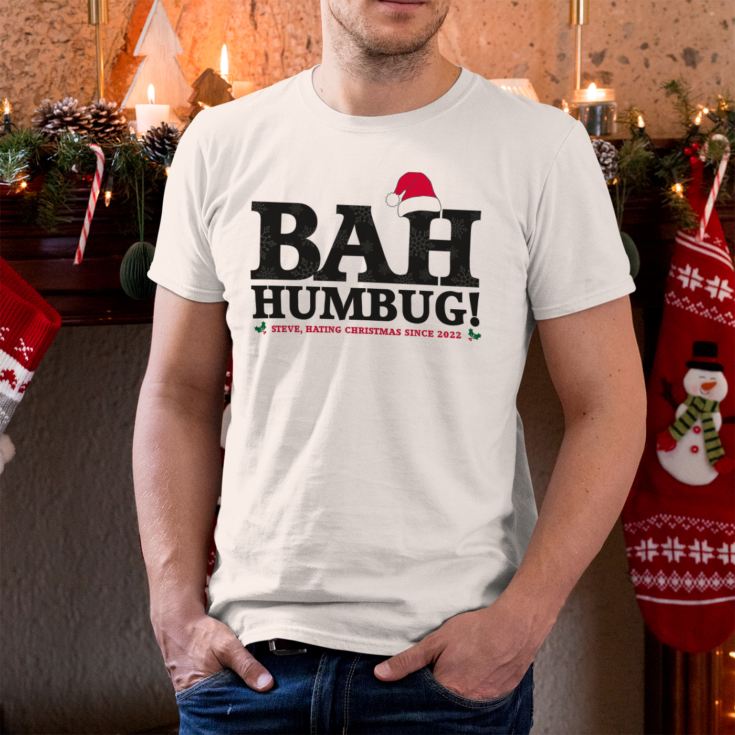 Personalised Bah Humbug Christmas T-shirt product image