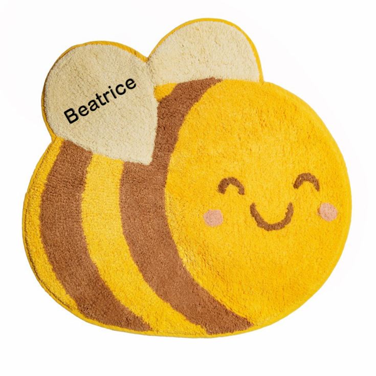 Personalised Embroidered Bee Happy Rug product image