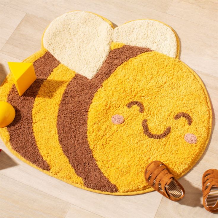 Personalised Embroidered Bee Happy Rug product image