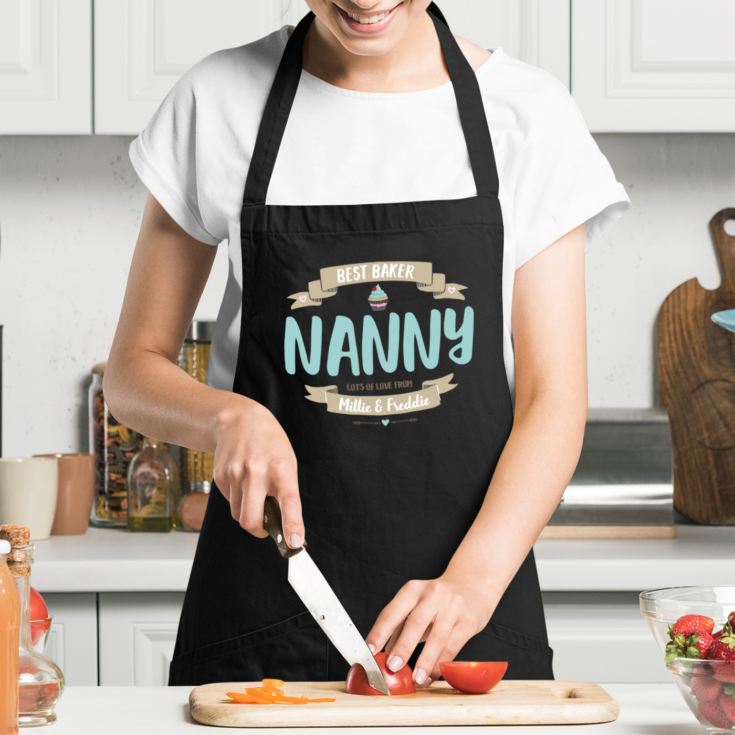 Personalised Best Baker Black Apron product image