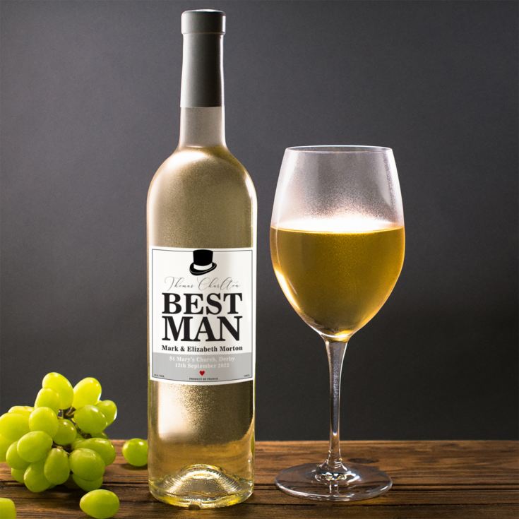 Personalised Best Man White Wine product image