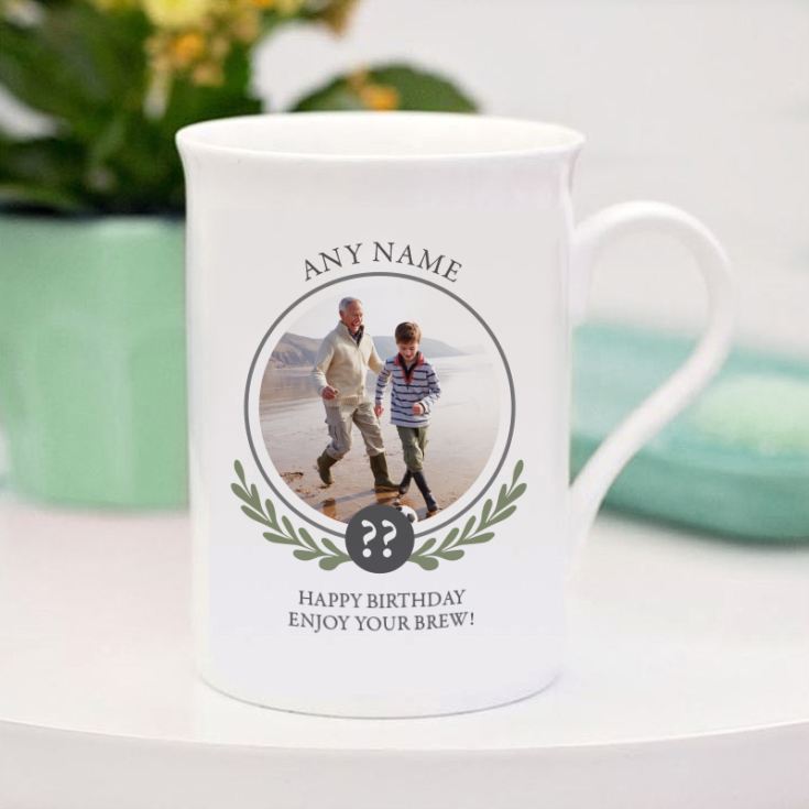 Personalised Photo Upload Birthday Bone China Mug product image