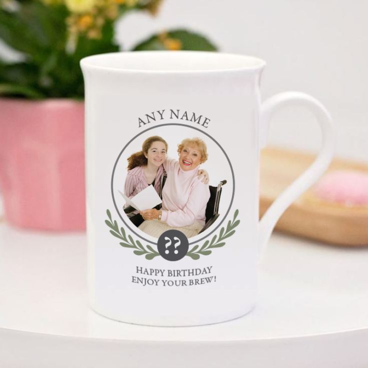 Personalised Photo Upload Birthday Bone China Mug product image