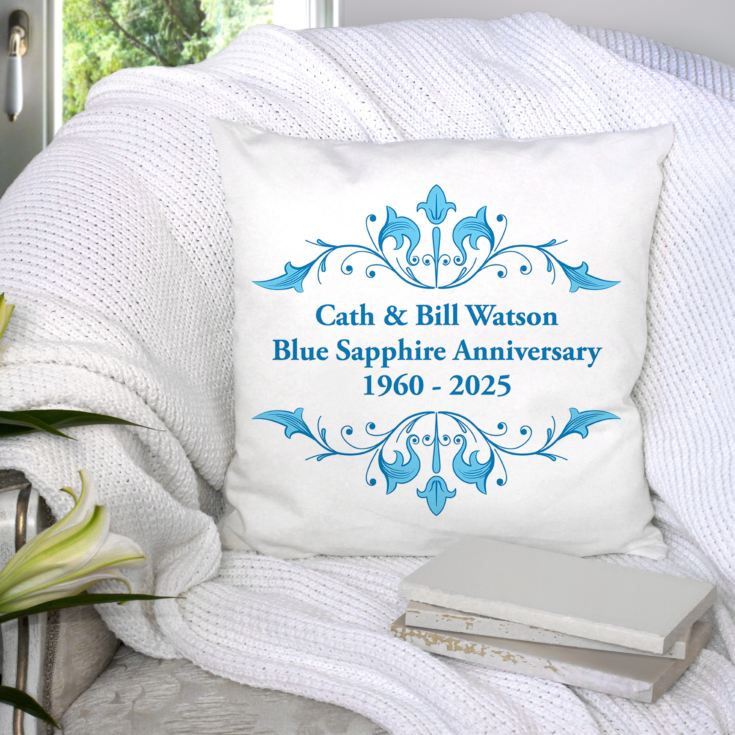 Personalised Blue Sapphire Anniversary Cushion product image