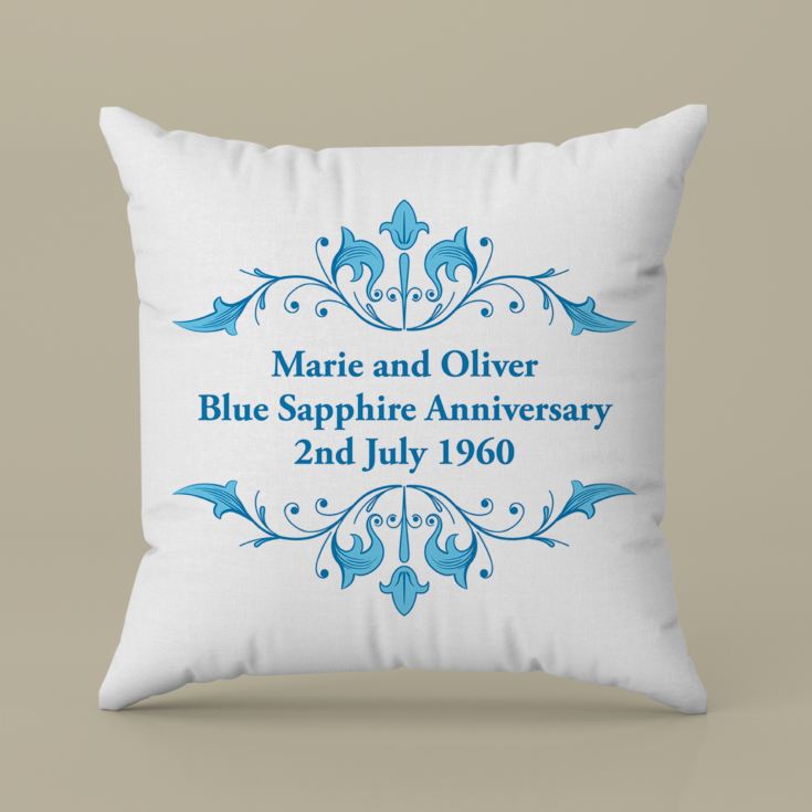 Personalised Blue Sapphire Anniversary Cushion product image