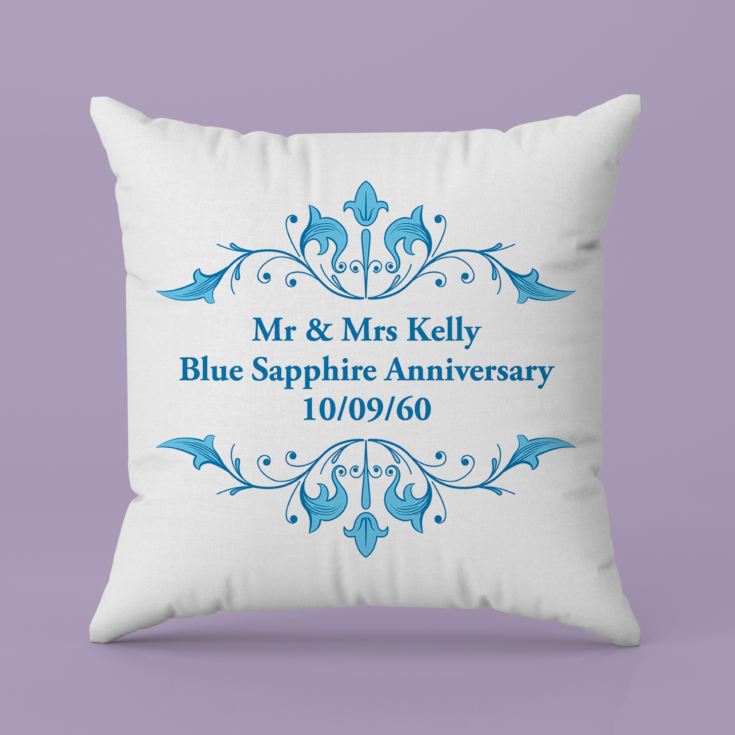 Personalised Blue Sapphire Anniversary Cushion product image