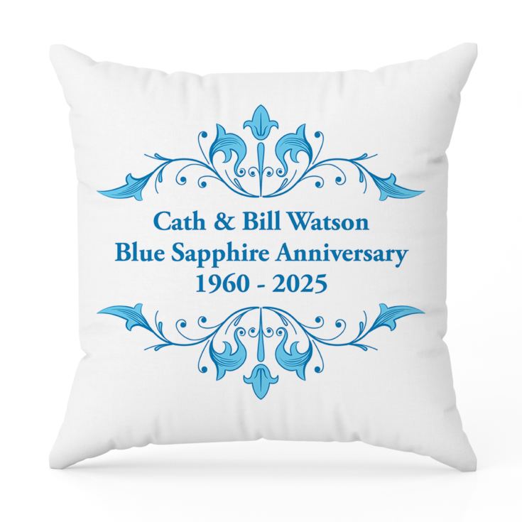 Personalised Blue Sapphire Anniversary Cushion product image