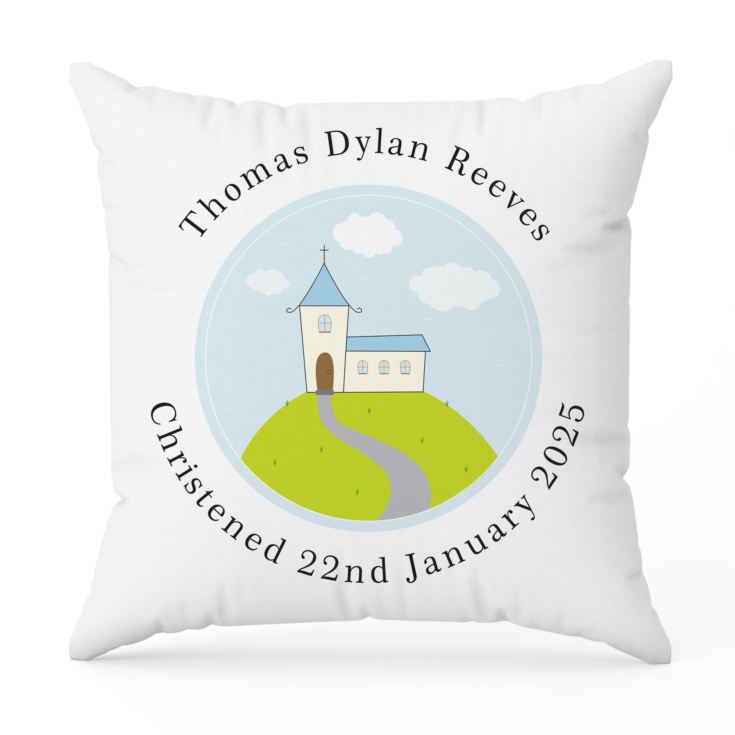 Personalised Boys Christening Cushion product image