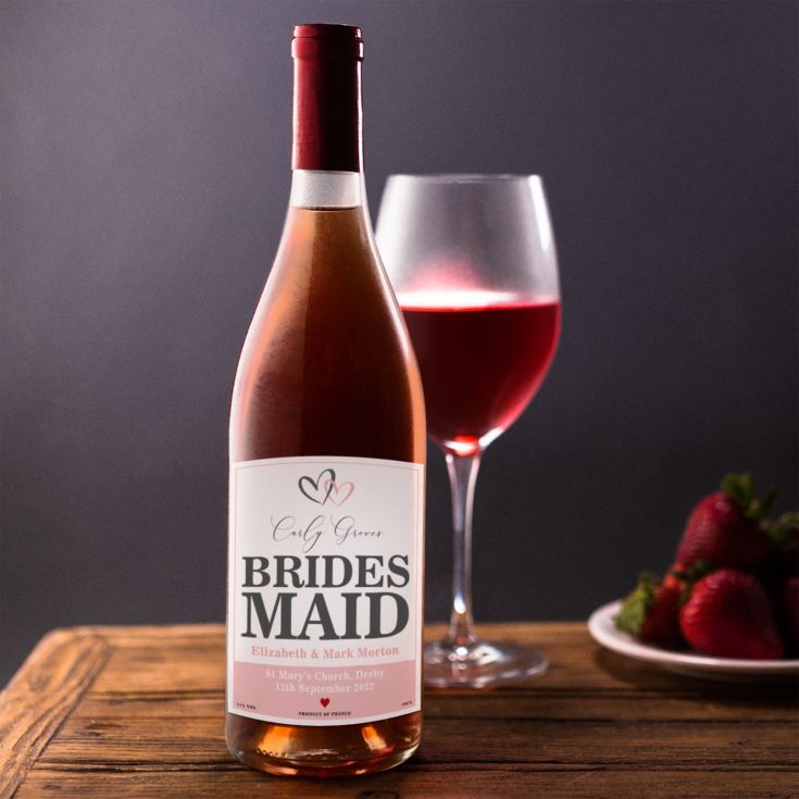 Personalised Bridesmaid Rose Wine product image