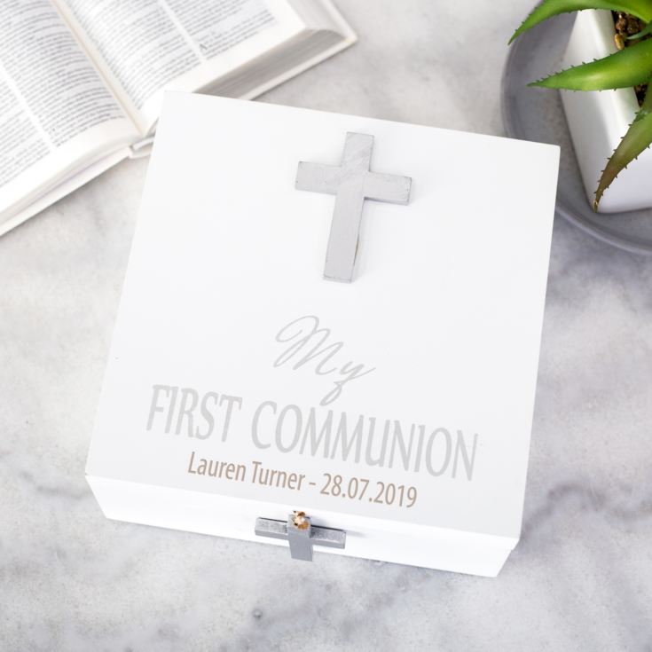 Personalised First Holy Communion Wooden Keepsake Box | The Gift Experience