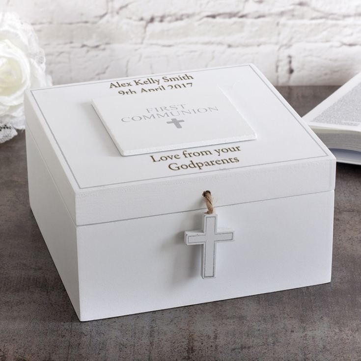 Personalised First Holy Communion Wooden Keepsake Box | The Gift Experience