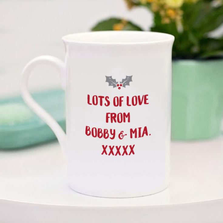 Personalised Merry Christmas Bone China Mug product image