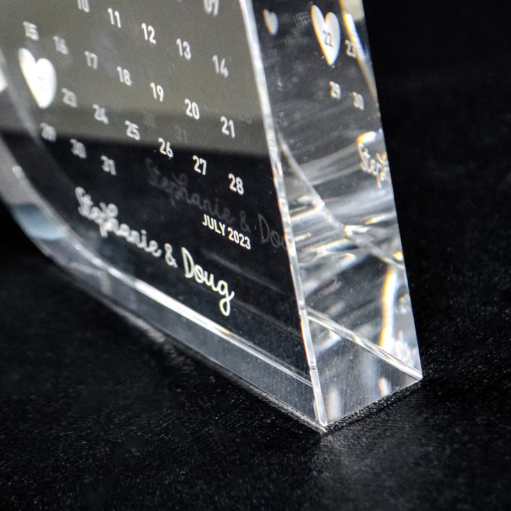 Personalised Engraved Special Date Calendar Crystal Heart product image