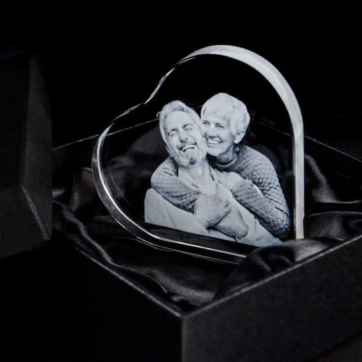 Personalised Engraved Photo Crystal Heart product image