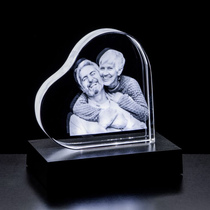 Personalised Engraved Photo Crystal Heart product image