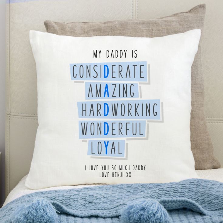 Personalised Daddy Words Cushion The Gift Experience