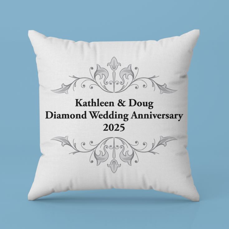 Personalised Diamond Anniversary Cushion product image