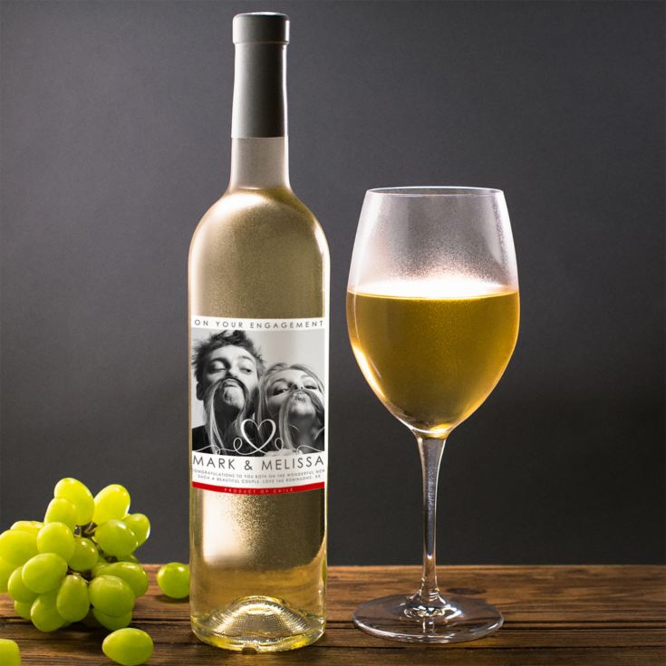 Personalised On Your Engagement Photo Upload White Wine product image