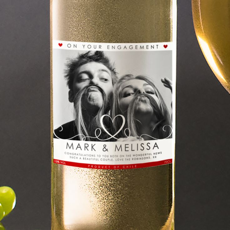 Personalised On Your Engagement Photo Upload White Wine product image