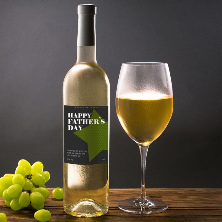 Personalised Happy Father's Day White Wine product image