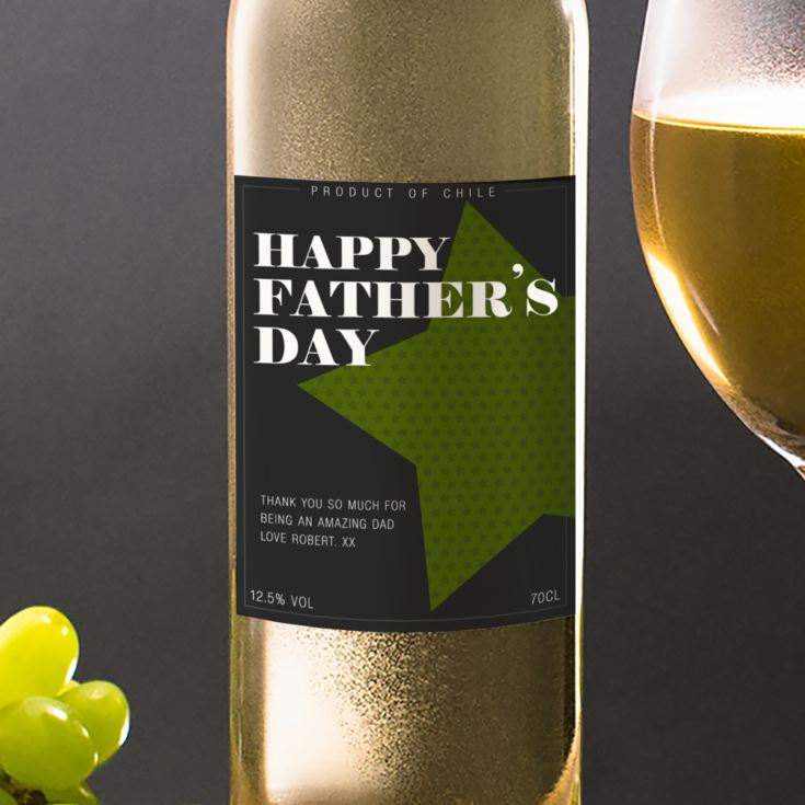 Personalised Happy Father's Day White Wine product image