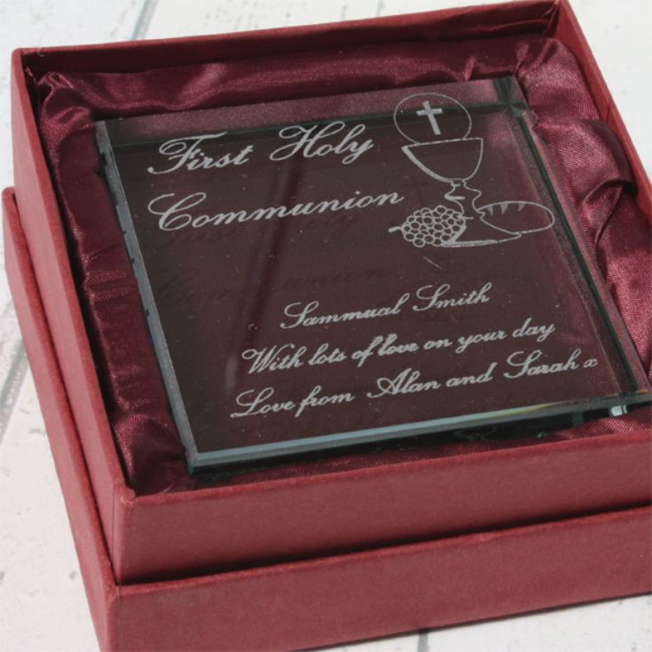 Personalised First Holy Communion Glass Keepsake | The Gift Experience