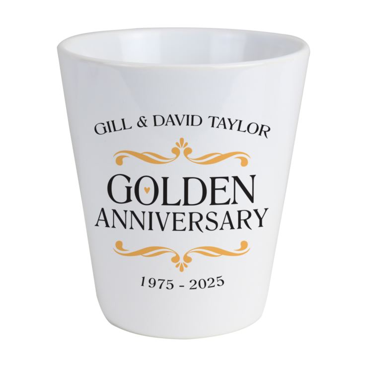 Personalised Golden Wedding Anniversary Plant Pot product image