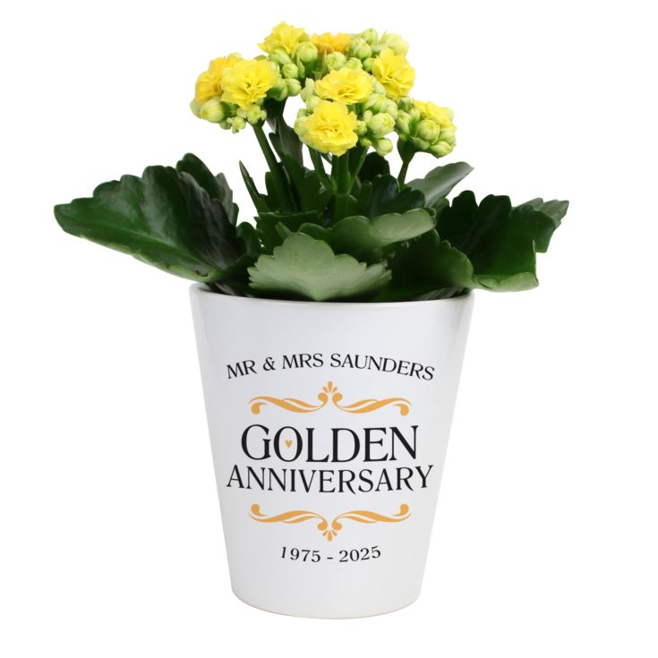 Personalised Golden Wedding Anniversary Plant Pot product image