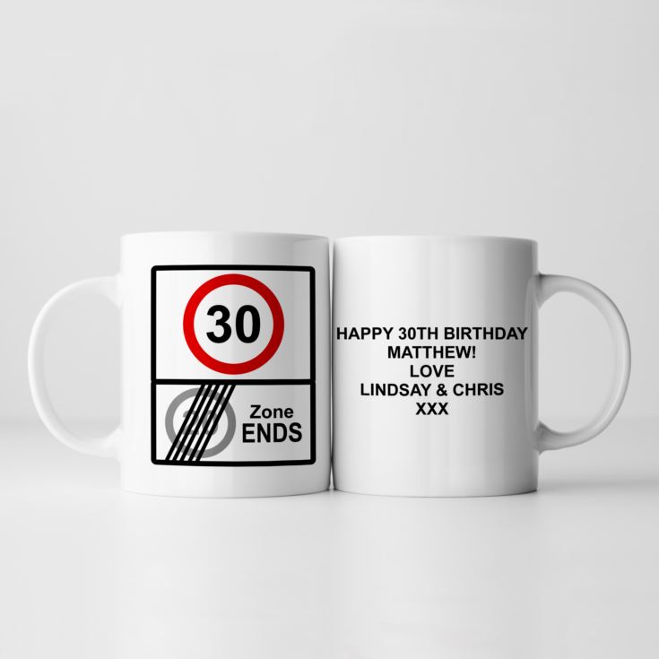 Personalised Zone Ends 30th Birthday Mug product image