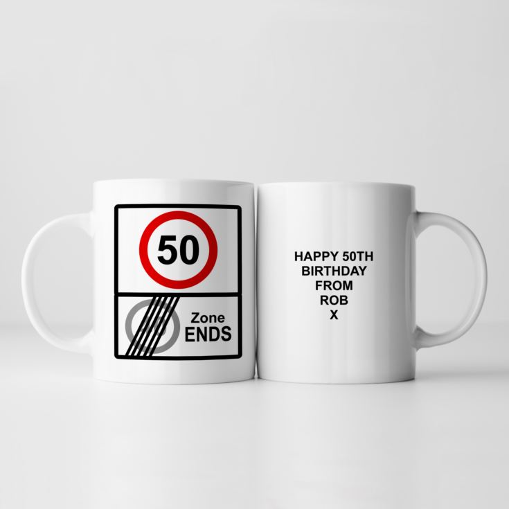 Personalised Zone Ends 50th Birthday Mug product image