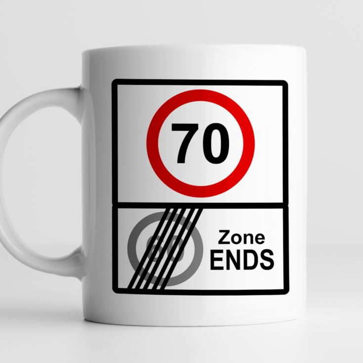 Personalised Zone Ends 70th Birthday Mug product image