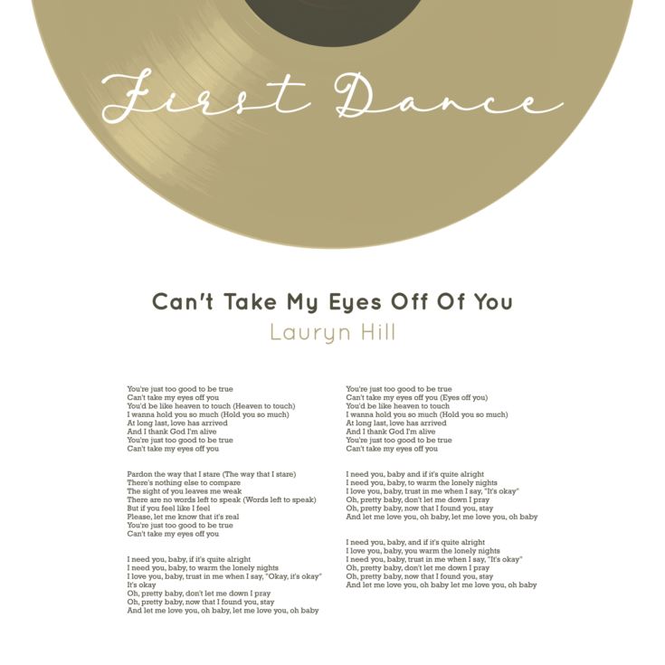 Personalised Vinyl Song Lyrics Print product image