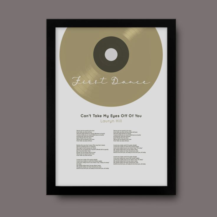 Personalised Vinyl Song Lyrics Print product image