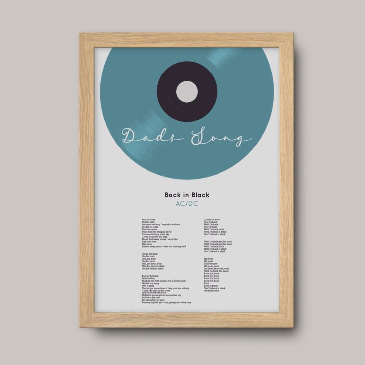 Personalised Vinyl Song Lyrics Print product image