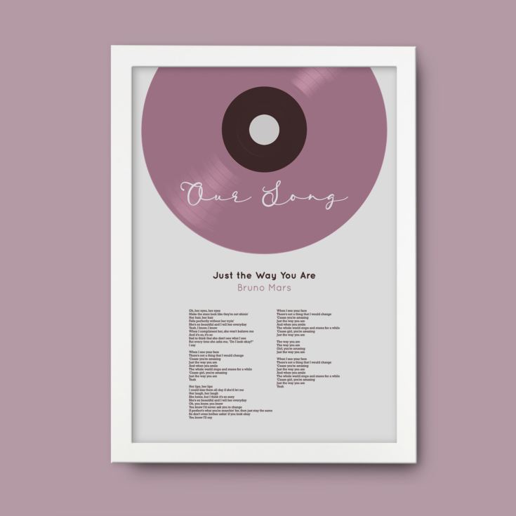 Personalised Vinyl Song Lyrics Print product image