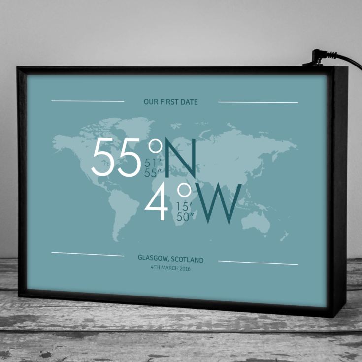 Personalised Atlas Coordinates Light Box product image