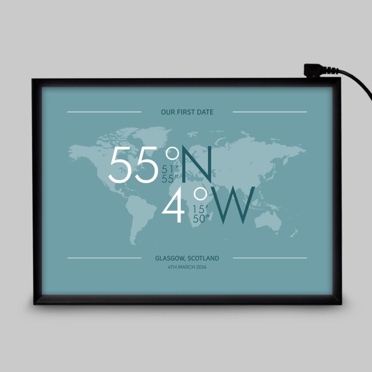 Personalised Atlas Coordinates Light Box product image