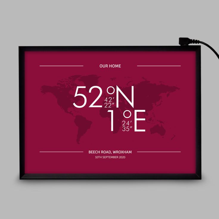 Personalised Atlas Coordinates Light Box product image