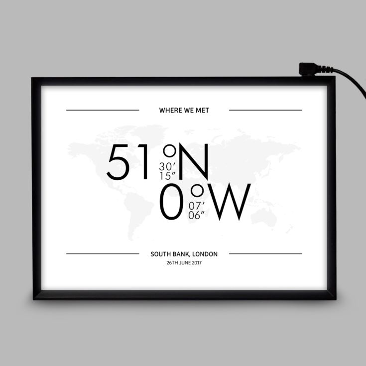 Personalised Atlas Coordinates Light Box product image