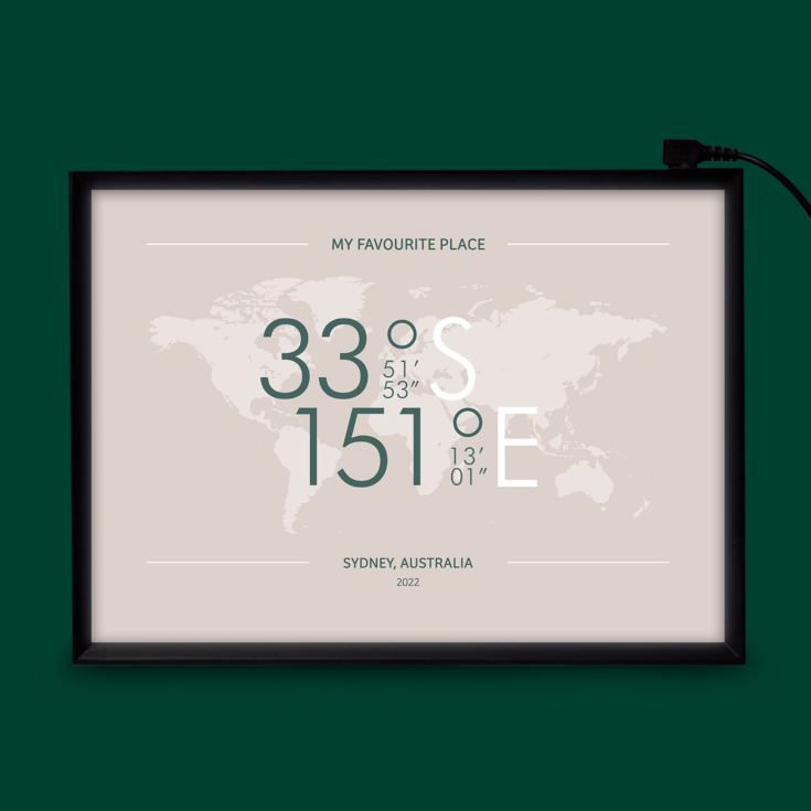 Personalised Atlas Coordinates Light Box product image