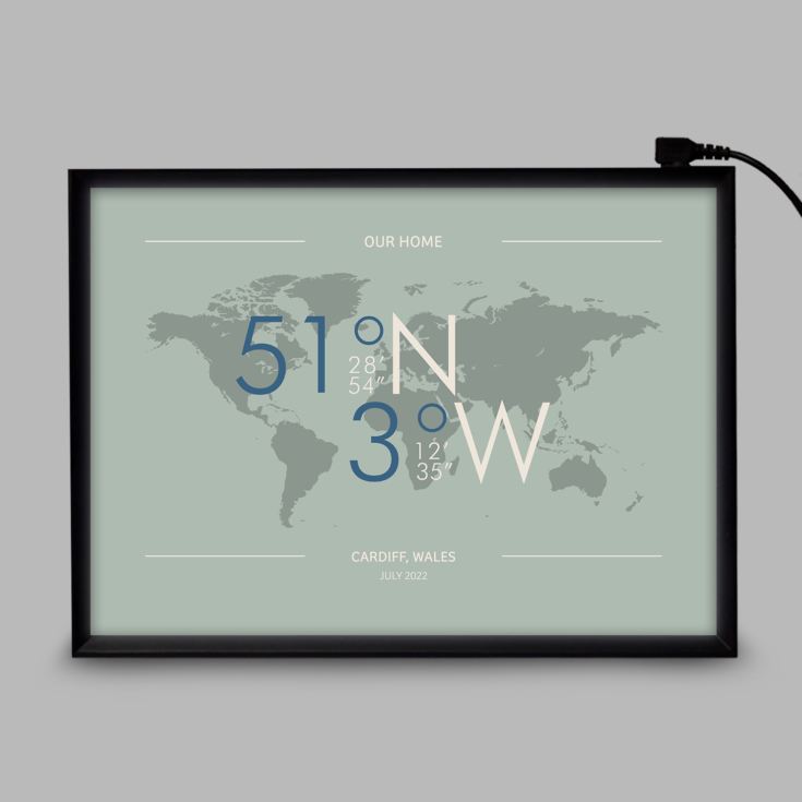 Personalised Atlas Coordinates Light Box product image