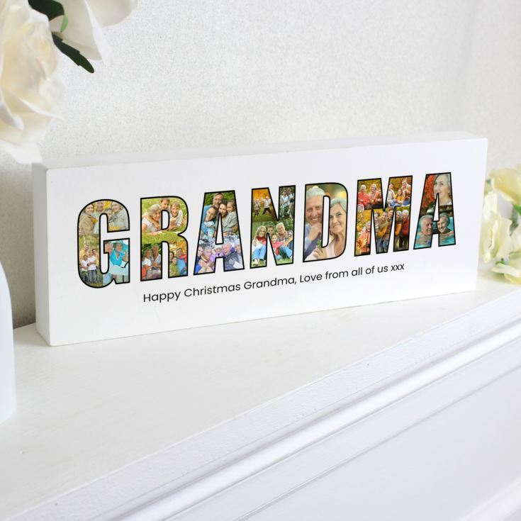 Personalised Photo Name Wooden Mantel Block product image