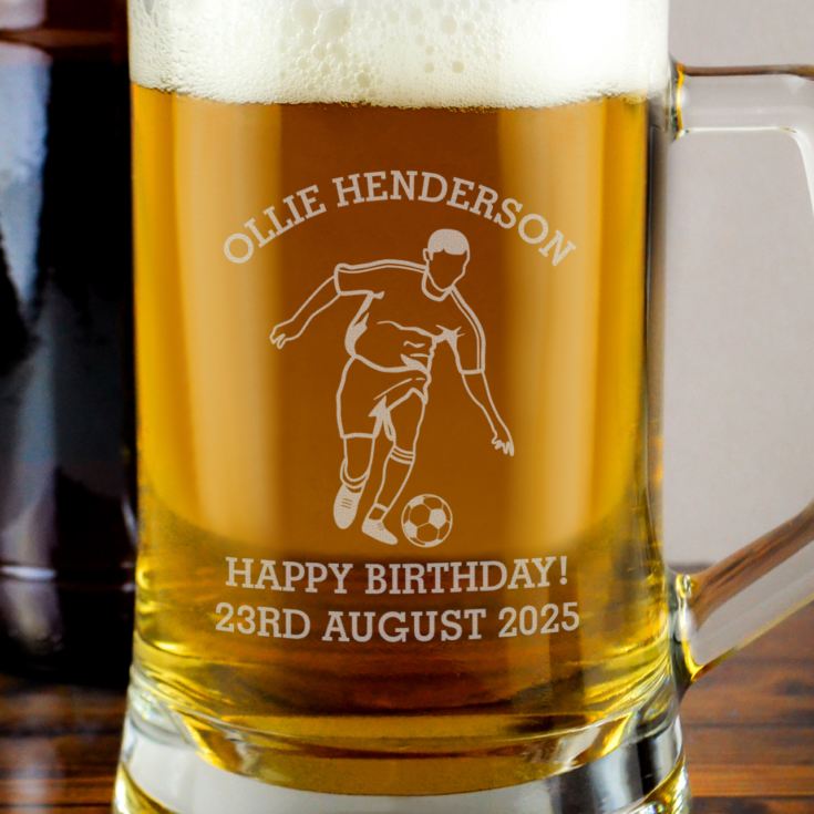 Personalised Football Beer Glass Tankard product image