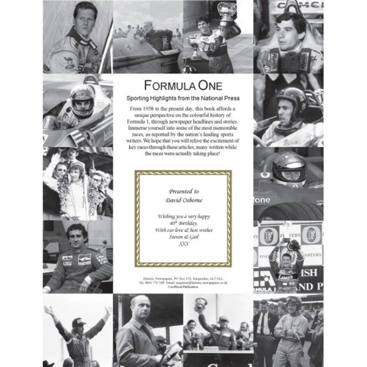 Formula One Newspaper Book - Leatherette Cover product image