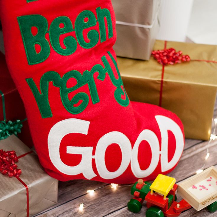 Personalised Embroidered Giant Ive Been Good Christmas Stocking The T Experience