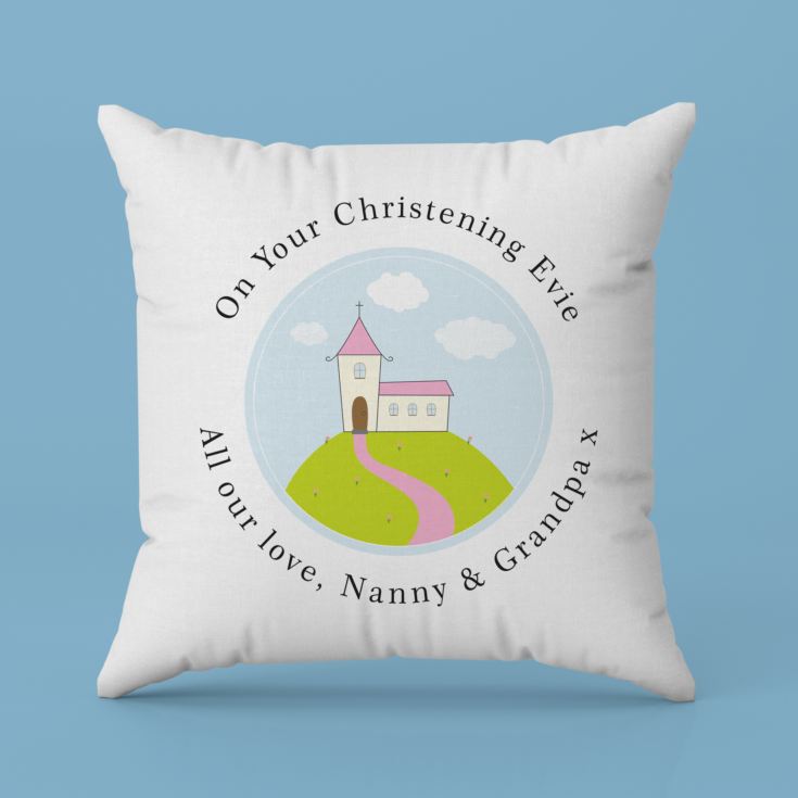 Personalised Girls Christening Cushion product image