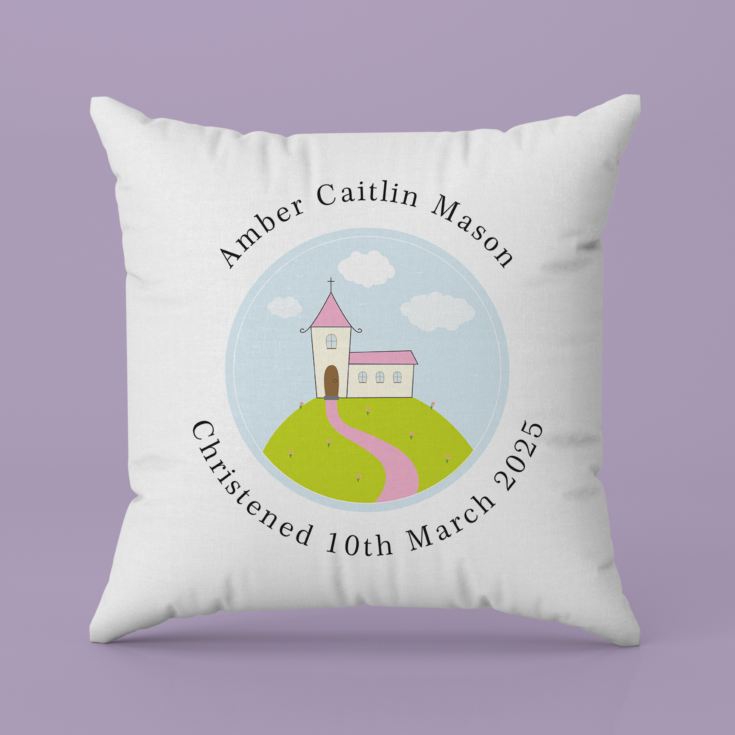 Personalised Girls Christening Cushion product image